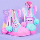 SAPATOS COM GLITTER ARCO-ÍRIS