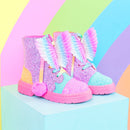 SAPATOS COM GLITTER ARCO-ÍRIS